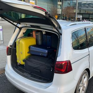 holiday luggage inside boot of taxi - keiths taxis newton abbot